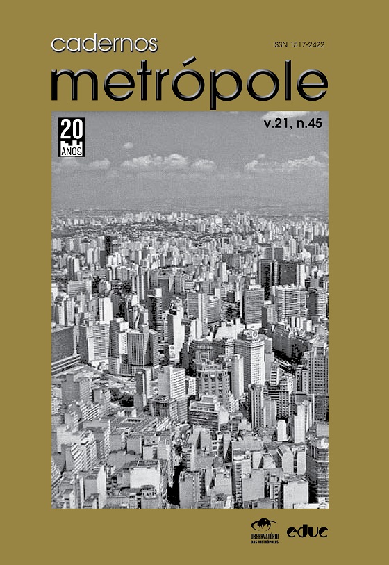 					Visualizar v. 21 n. 45 (2019): disputas político-conceituais sobre a governança das metrópoles
				
