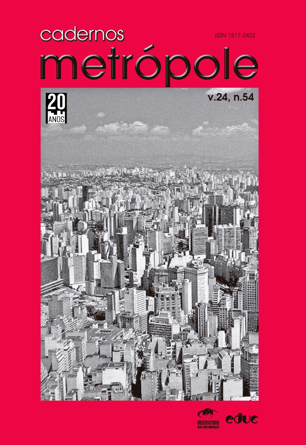 					Visualizar v. 24 n. 54 (2022): as metrópoles sob governança neoliberal/ultraliberal
				