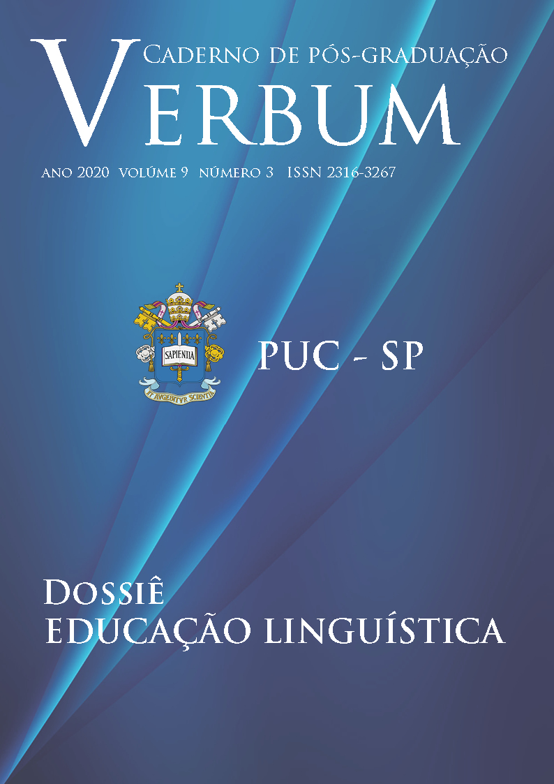 					Visualizar v. 9 n. 3 (2020): Dossiê - Educação Linguística
				