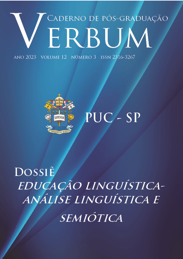 					Visualizar v. 12 n. 3 (2023): Dossiê sobre Educação Linguística - Análise Linguística e  Semiótica
				