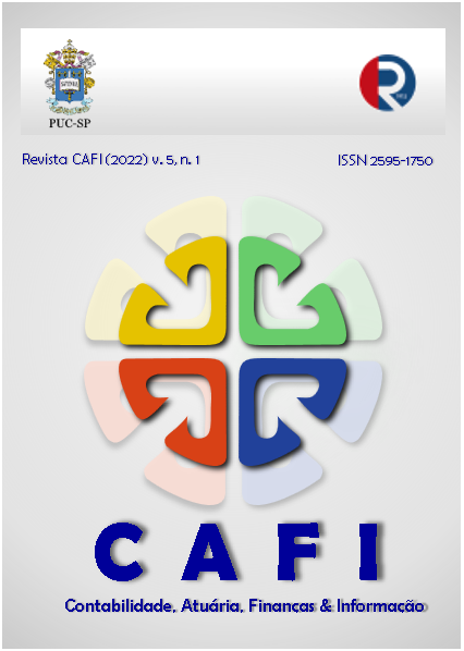					Visualizar v. 5 n. 1 (2022): CAFI - Contabilidade, Atuária, Finanças & Informação
				